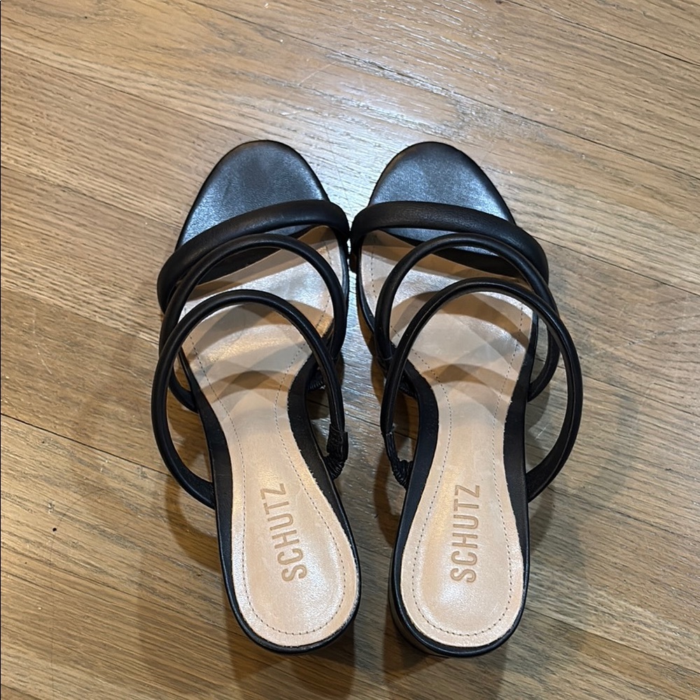 SCHUTZ Strappy Block Heeled Sandals